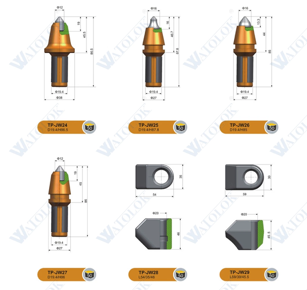 Kennametal Tungsten Carbide Tipped Drilling Teeth Trencher Parts